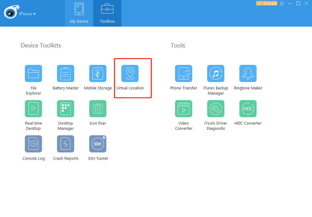 iTools Virutal Location screenshot