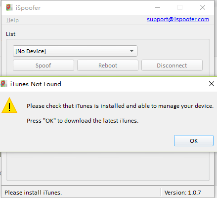 iSpoofer screenshot