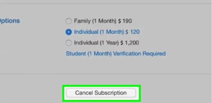 cancel tinder subscription