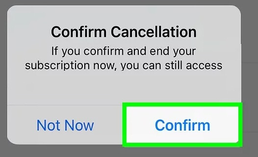 confirm cancellation