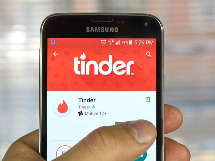 ein Screenshot der Tinder App
