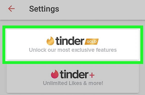 tinder plus gold options